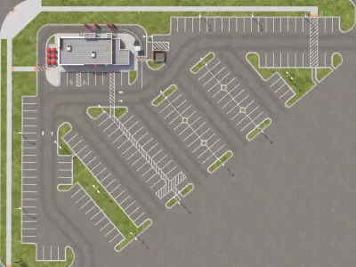 Retail-044 Wendys-002 With Site 3D model