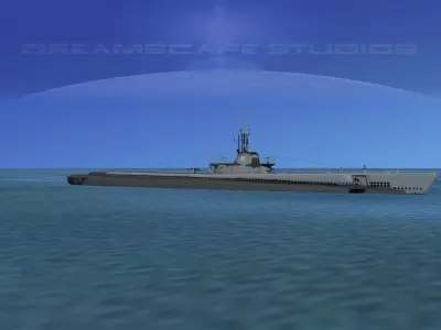 Balao Class Submarine SS303 USS Capitaine VHP 3D model
