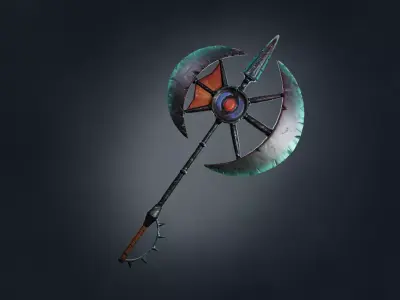 Stylized Water Axe Game Ready Low-poly 3D model