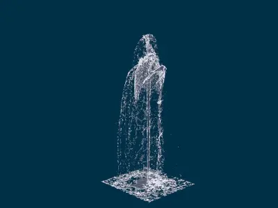 Realistic Water Fountain Loop Animation 7 3D model