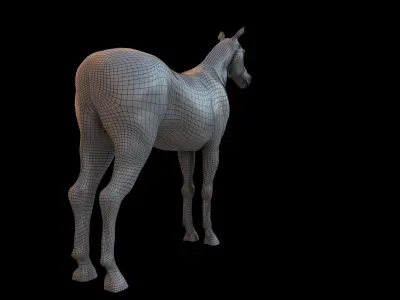 Horse BaseMesh Low-poly 3D model