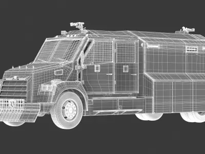 Alpine Armored Crowd Control Riot Police Truck 3D model