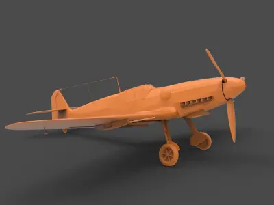 BF109G wwii fighter plane 3D print model