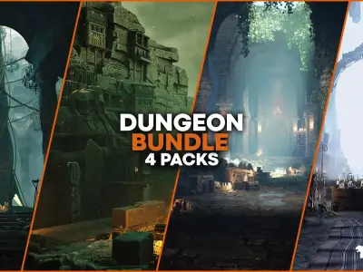 Dungeon Bundle Low-poly 3D model