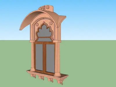 indian jodhpuri stone jharokha window 3D model