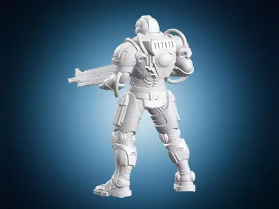 Grimdark Space Marine 3D print model