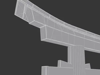 Japanese Torii Gate Low-poly 3D model