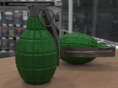 Grenade on table Free 3D model
