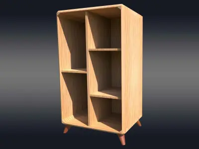 Low Poly Wooden Cabinet  Free low-poly 3D model