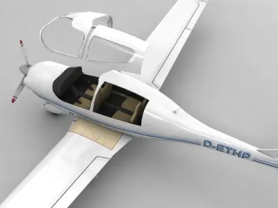  Diamond DA-40 Aircraft Low-poly 3D model
