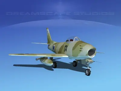 North American F-86 Sabre Jet IADF 3D model