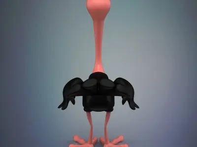 Cartoon Ostrich 3D model