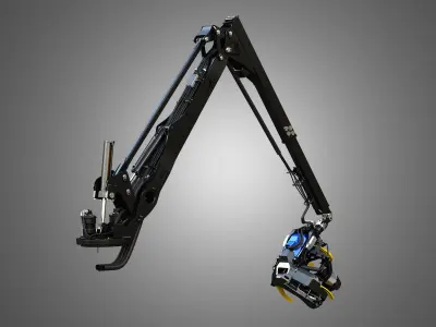 H21D Forestry Harvester Head with Arm 3D model