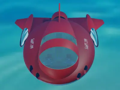 Hydro-Jet spaceship floating in ocean Free 3D model