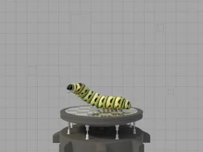 Monarch Larva 3D model