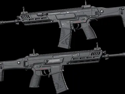 HK433 Assault rifle Low-poly 3D model