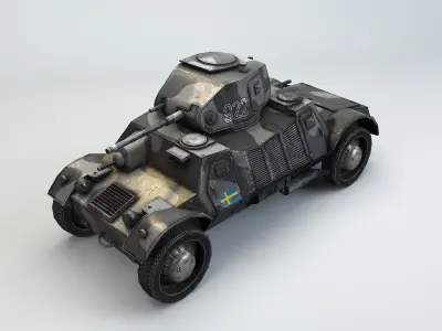 Low Poly Pansarbil M39 armored car Low-poly 3D model