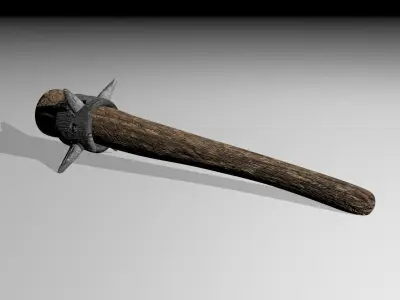 Wooden club Free low-poly 3D model