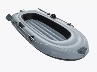 Boat inflatable 01 gray 3D model