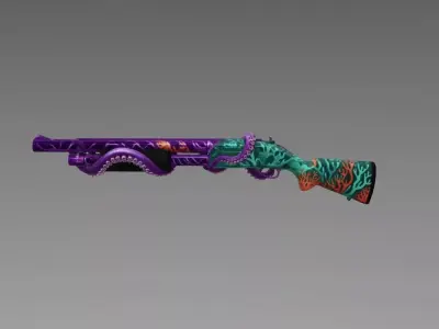Krakens Reach Shotgun - Eldritch Tentacle Pump Action 3D Model Low-poly 3D model