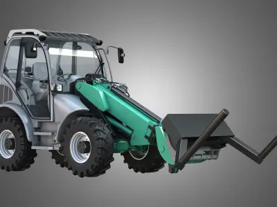 Loader KL80-8T with Roll-type Bale Fork - Front Loader 3D model