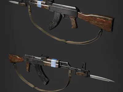 machine-gun-AK rifle 3D model