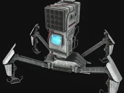 Defense Robot Low-poly 3D model
