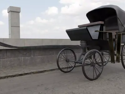 Historic Victorian Carriage Low-poly 3D model