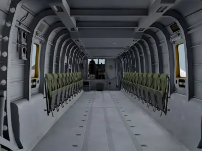 MH-53E Sea Dragon Blank Livery Basic Animation Low-poly 3D model