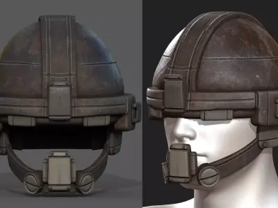 Helmet military combat soldier armor  Low-poly 3D model 10