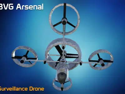 Surveillance Drone Low-poly 3D model