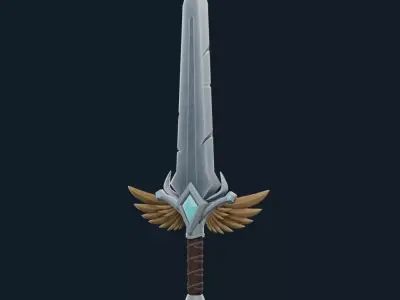 Stylized Fantasy Sword Low-poly 3D model buy