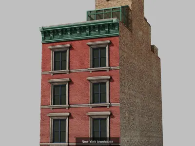 Brownstone architecture 3D Model Collection