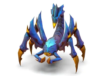 Low Poly Monster Blue Scorpio Creature Low-poly 3D model