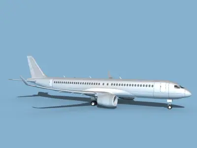 Airbus A220-300 Bare Metal 3D model