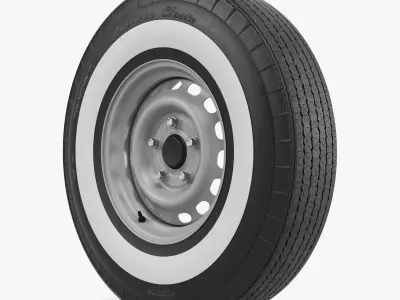 Steel Wheel Tire American Classic 3D model