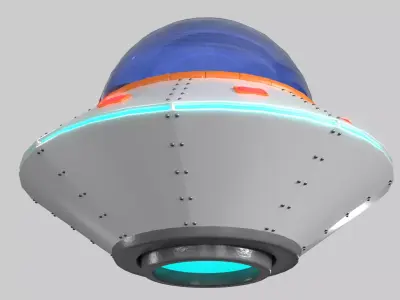 Cartoon UFO PBR Low-poly 3D model