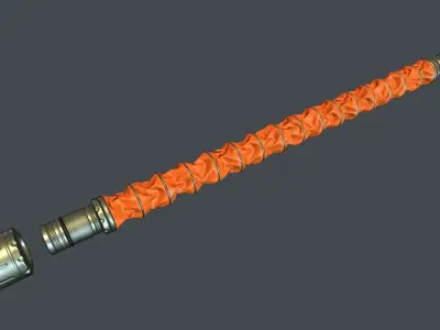 Corrugated Hose PBR Game Ready Low-poly 3D model