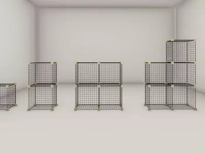 shelf set of wire baskets Free 3D model