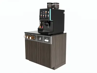 Coffee station bar cabinet furniture commercial industrial 02 3D model