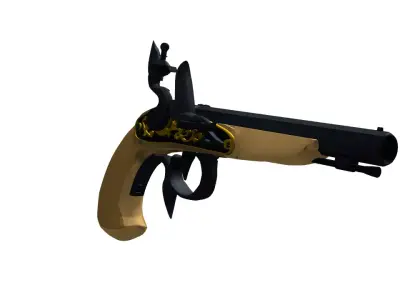 Buccan Flintlock Pistol 3D model