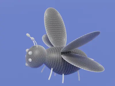 Cute Cartoon Bee 3D model