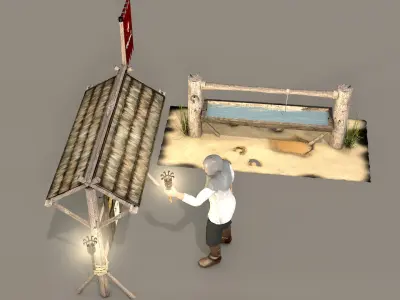 medieval kingdom message board scene 3D model