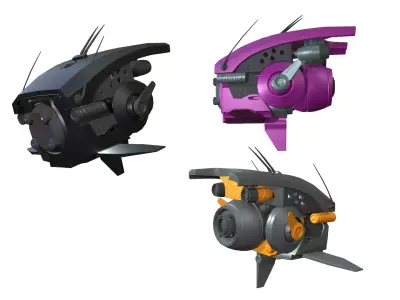 Sci-fi Drone Low-poly 3D model