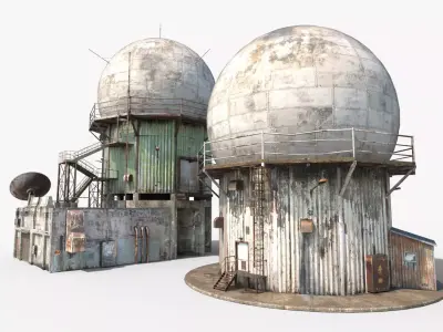 Old Double Radar Building 3D model