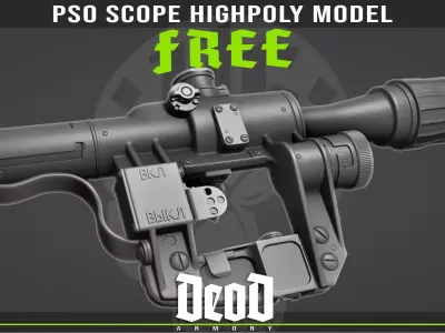 FREE SVD Highpoly scope Free 3D model