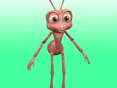 Cartoon Cute Ant  Low-poly 3D model