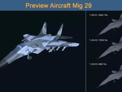 Asset - Army - Aircraft - Mig 29 Low-poly 3D model
