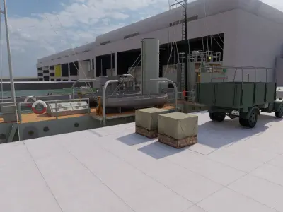 U-Boat base at La Pallice France 3D model