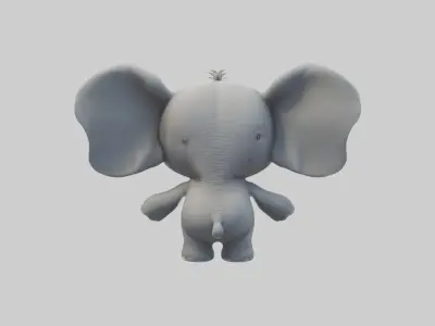 Cartoon Elephant 1 Low-poly 3D model